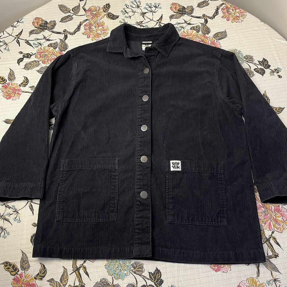 Lucy & Yak Olly Small Black Corduroy Oversized Chore Jacket 100% Organic Cotton